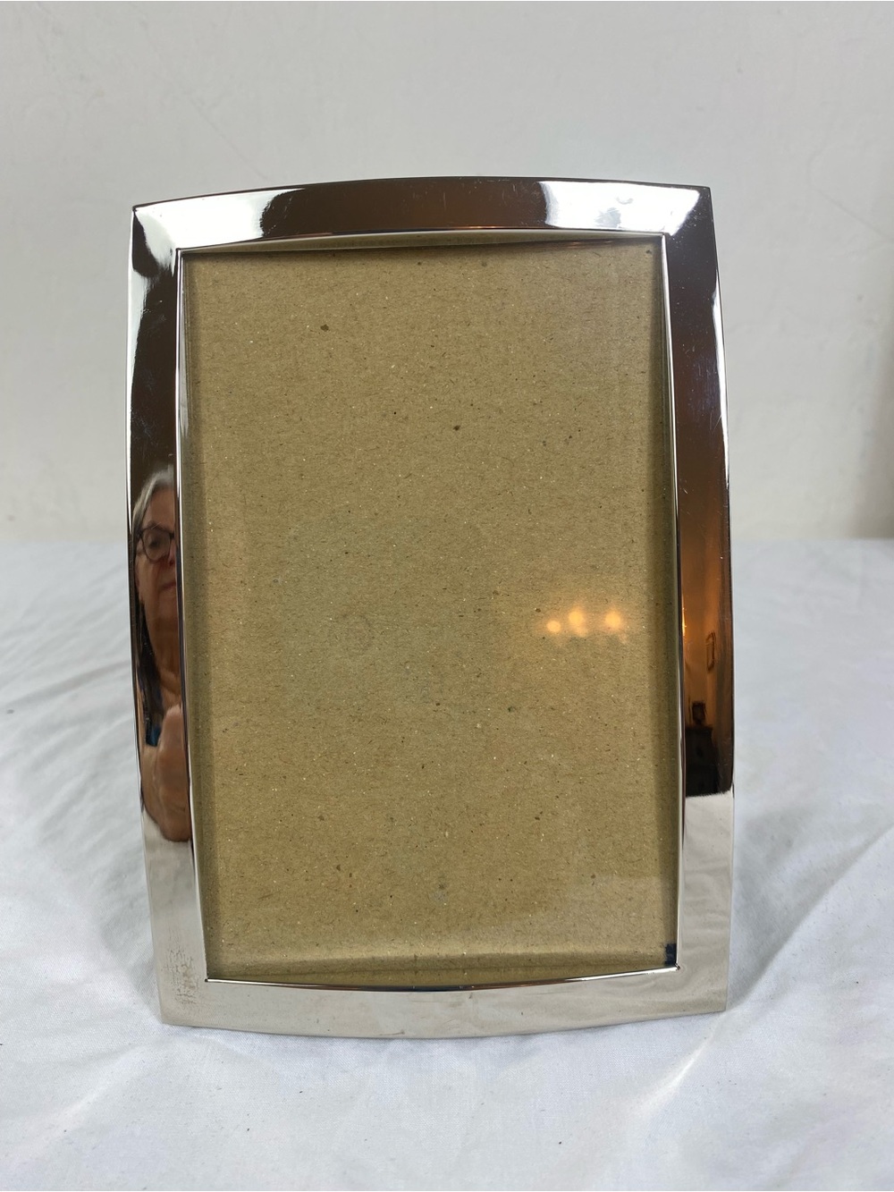 Crate&Barrel Polished Silver chrome Picture Frame tabletop 4x6 Gift